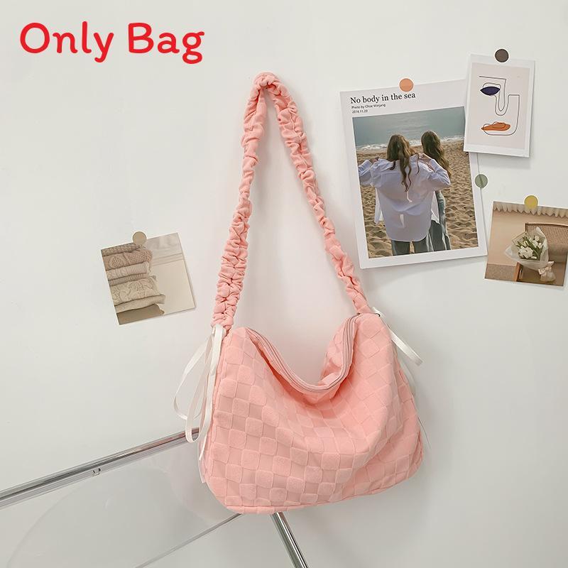 Cotton Girl Sash Bag With Bowknot Closure For Daily Casual Use
