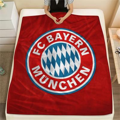 1PC FC Bayern Munchen Patterned Flannel Blanket Suitable For All Seasons for Home Decor Warmth and Comfort Gifts Holiday Present