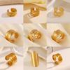 Mehrere Stile Edelstahl Geometrische Textur Breite Ringe für Damen Herren Unregelmäßige Goldfarbe Ehering Punk Schmuck