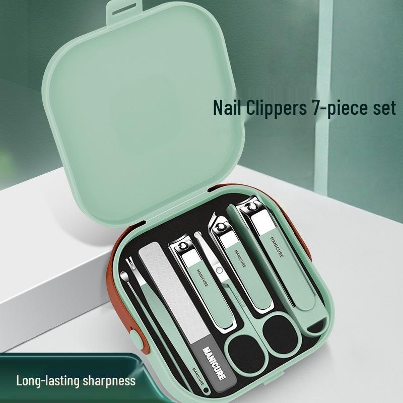 Nail Clippers and Ear Pick Set - Anti-Splash, Portable Manicure Tools In Box for Men's Nail Care