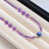 Natural Lapis Lazuli Amethyst Design Sense Necklace Collarbone Chain Sweater Chain