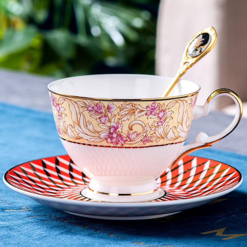 Ceramic Bone Porcelain Coffee Cup and Plate Set