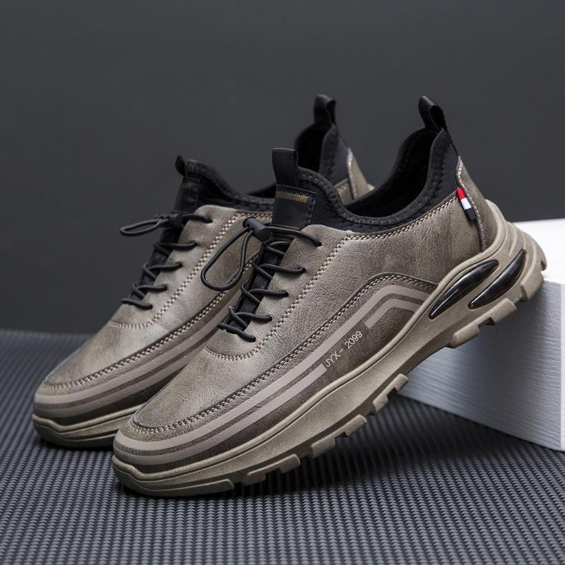 Leather casual shoes men's new outdoor men's shoes one-pedal non-slip work shoes black waterproof labor insurance shoes