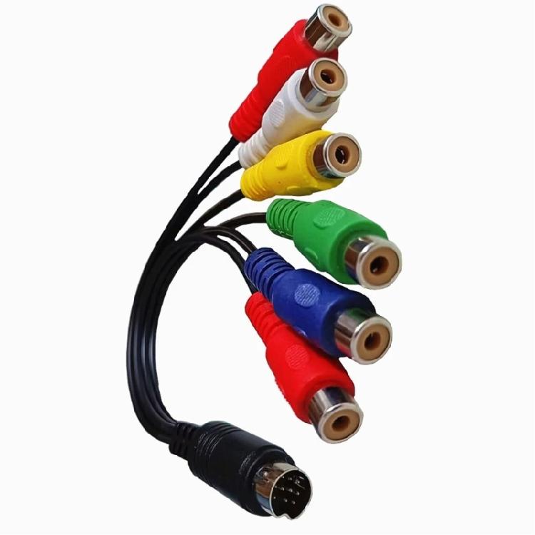 Audio Cable 10 Pin S-Video to 6RCA Female TV Adapter Composite Cable for Laptop
