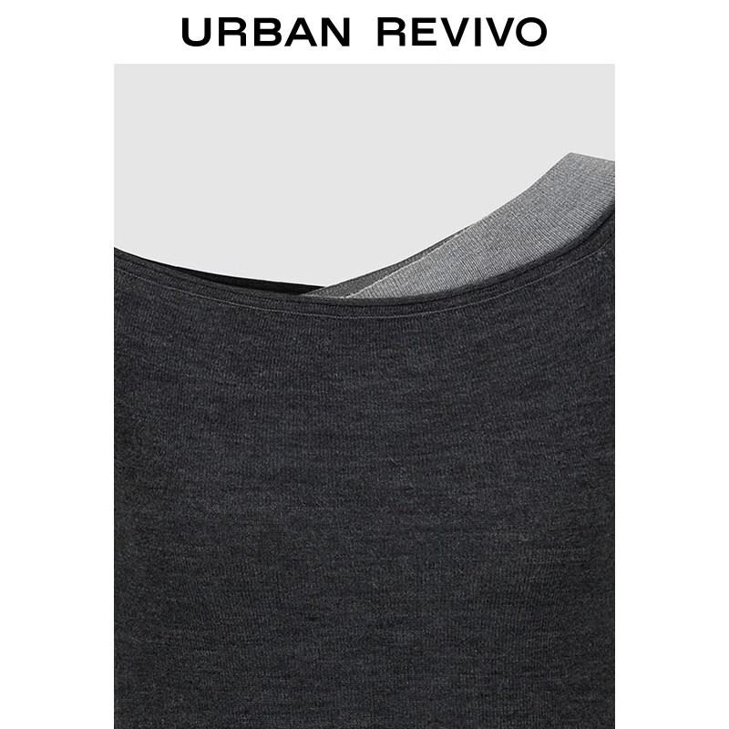 UR Women's Color Block Faux Two-Piece Knit Sweater