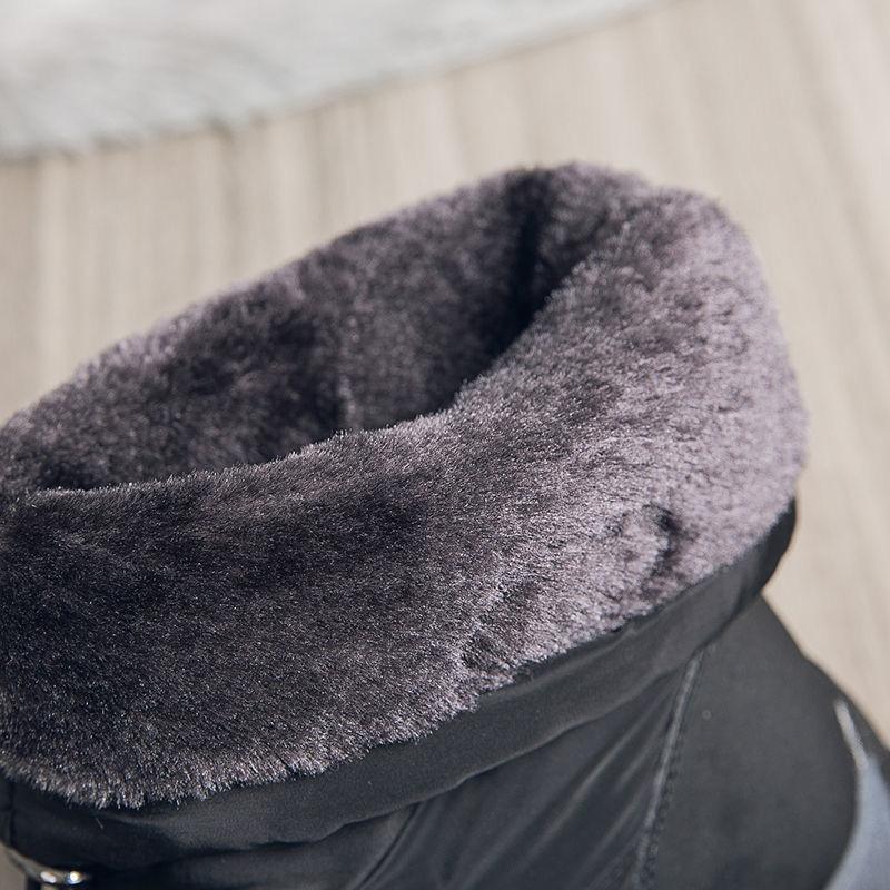 2025 Winter Shoes Women Snow Boots Flat Waterproof Warm Plush Fashion Ladies Ankle Boots Soft Comfortable Plus Size 42