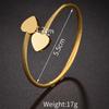 Atoztide New Open Bangle Bracelets for Women Stainless Steel Gold Color Adjustable Star Heart Bracelet Accessories Jewelry Gift
