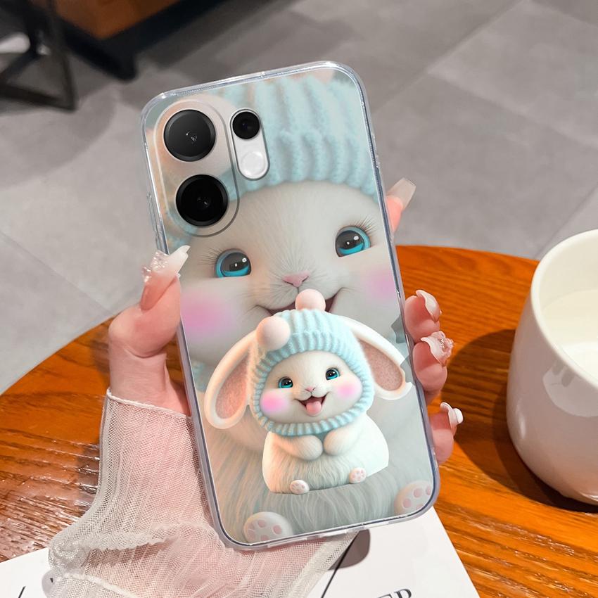 Casing For Vivo V60 V40 Lite V30e Y38 Y39 Y78 X200 Ulta X200s Case Cute Rabbit Panda Dog Back Covers TPU Silicone Soft Clear Phone Bags For Vivo Shell
