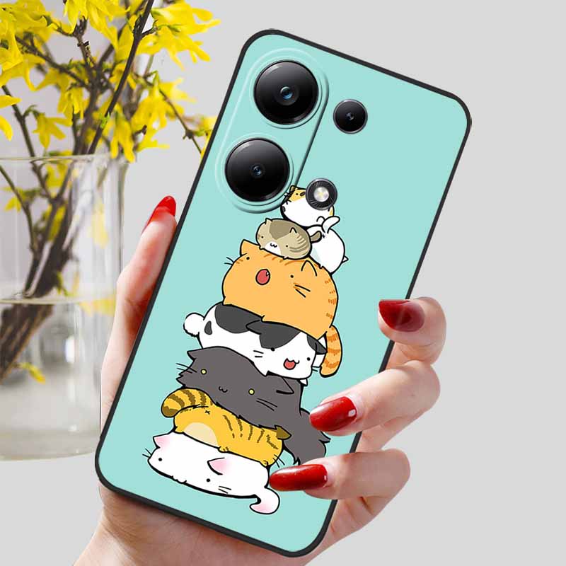 For Xiaomi Redmi Note 13 Pro 4G Case Black Silicon TPU Shockproof Soft Cover For Redmi Note13 4G 2024 Protect Capa 13Pro Coque