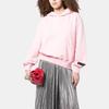 We11done Fw22 Solid Color Hooded Pullover Sweatshirt Women sweatshirt Pink WDTH322732WPK