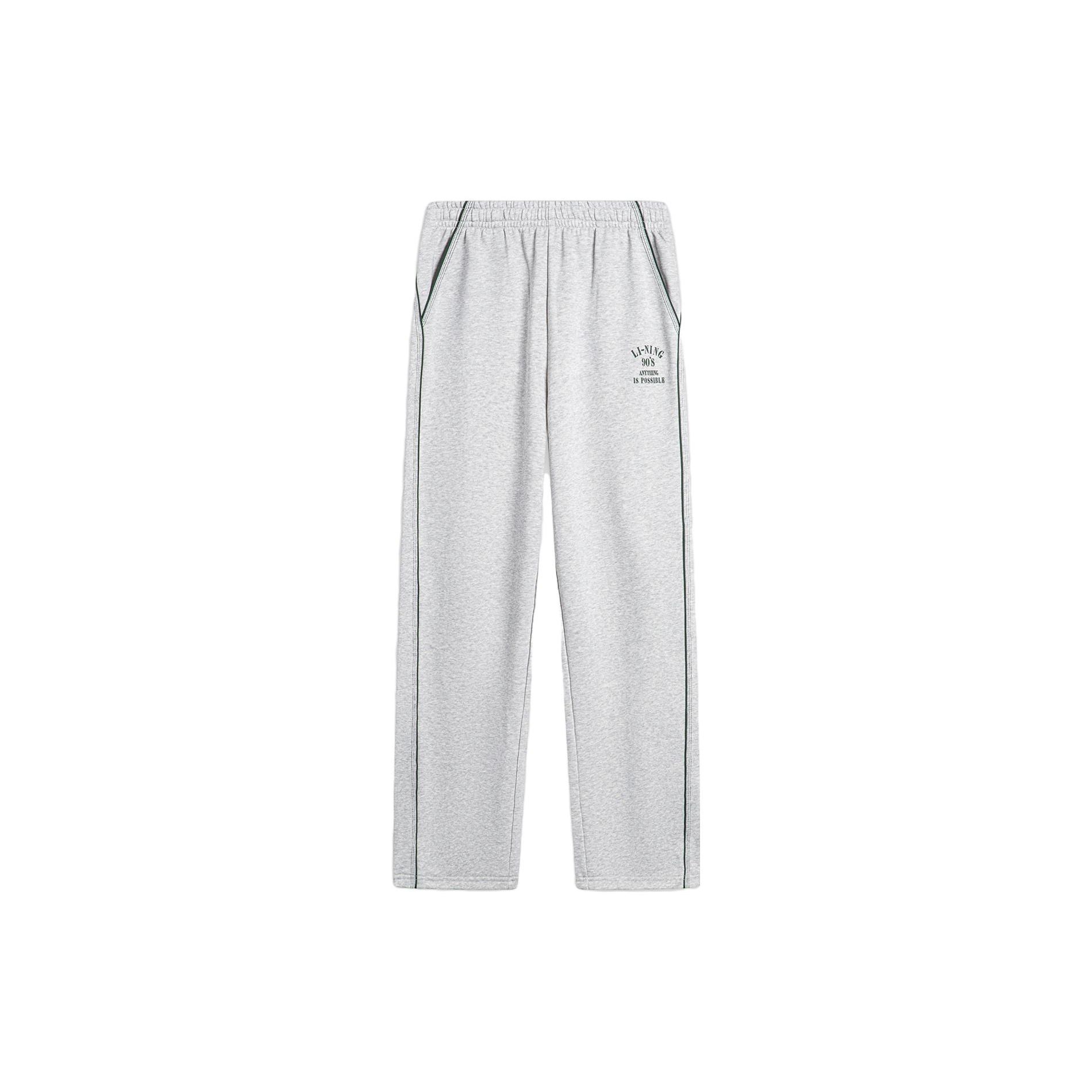 

Li-Ning Sports Lifestyle Series Letter Logo Printed Straight Leg Casual Wide Leg Pants Knitted Sports Pants Women pants AKLU840-6 XXL