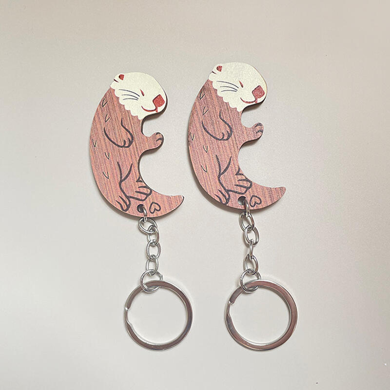 Couple item cute sea otter keyring doll bag key holder
