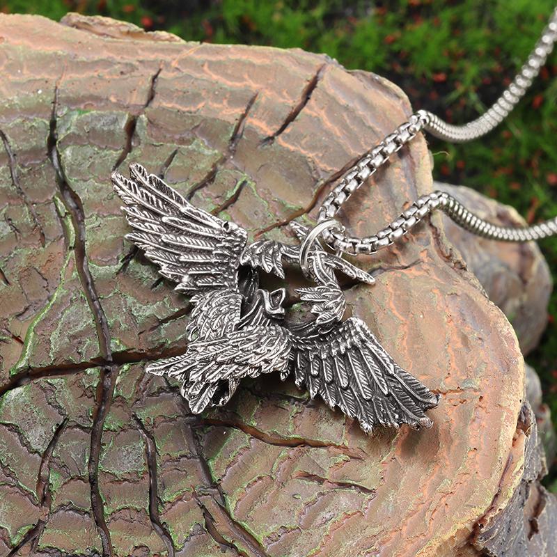 Collier avec pendentif ailes d'ange mystique gothique rétro pour hommes et femmes, bijoux tendance punk hip-hop, cadeau