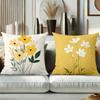 Yellow and White Flower Patterned Cushion Covers Polyester pillowcase, sofa decorative cushion cov Headboard Pillow