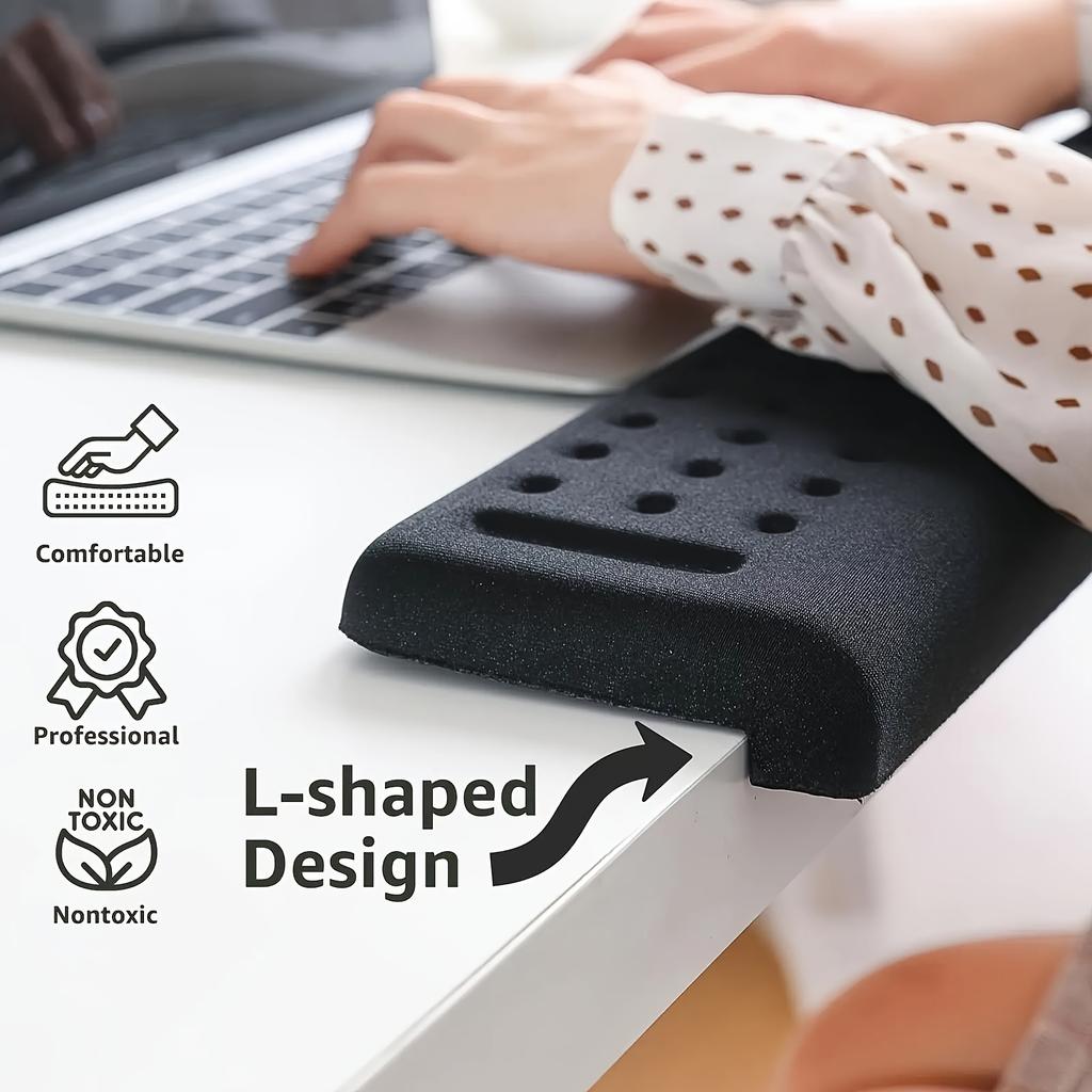 1/2pcs Shaped Desk Pad with Wrist Support,Non-Slip Foam Base Ergonomic Forearm Rest,Comfortable for Computer Work, Mouse Pad