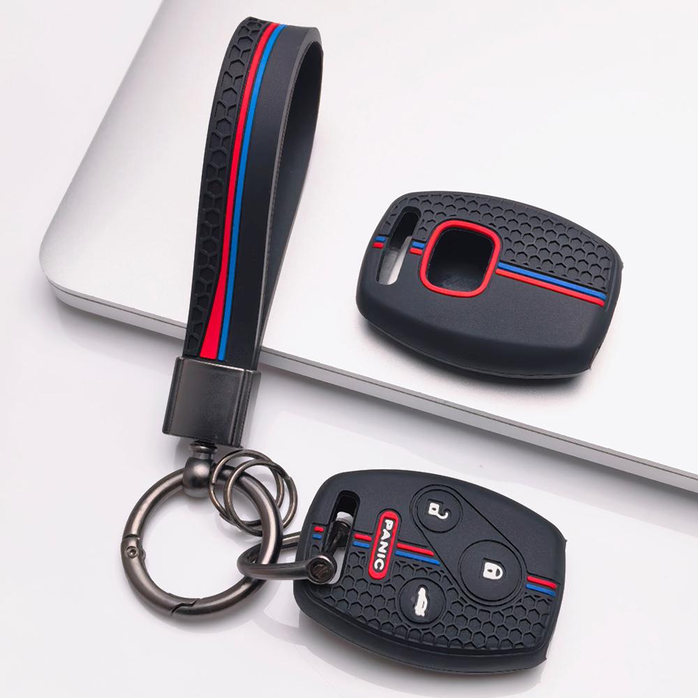 Key Fob Cover for Honda Accord Civic CR V CR Z with Keychain Anti-Scratch Surface Shockproof Structure Soft Grip Texture Easy Install