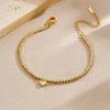 Gold Plated Layered Cubic Zirconia Heart Bracelet Dainty Tennis Chain Jewelry