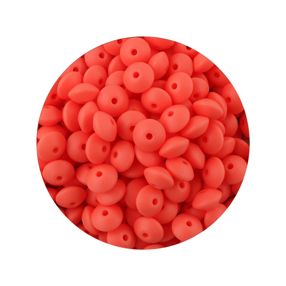 New 50pcs/lot Silicone Lentil Silicone Beads 12mm Jewelry Making Lentil Beads DIY Necklace Bracelets Jewelry Accessories