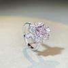 Ice Flower Full Diamond Pink Ring – Luxury S925 Sterling Silver for Women