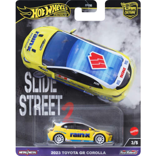 

Hot Wheels Car Culture Slide Street 2023 Toyota GR Corolla Vehicle Toy Diecast Model Car for Ages 3 and Up, Yellow, HKC82