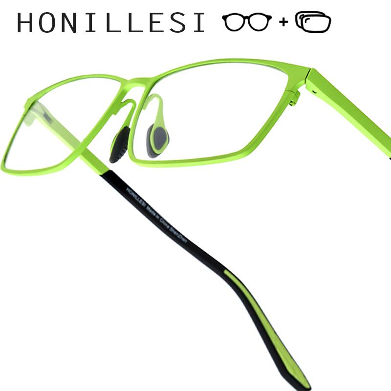 HONILLESI Progressive Prescription Glasses Custom Photochromic Myopia Optical Lens Eyewear Men Square Eyeglasses Titanium Frames
