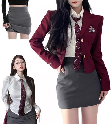 JIURUN Lolita Uniform Korean Blazer and Skirt with Lined Department Store Gothic Plus for Graduations Size 5-Piece Set, Style, Lining,