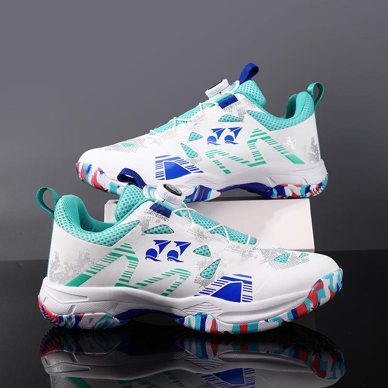 Large size new fashion rotating button rubber sole sports shoes badminton training tennis shoes non-slip and breathable