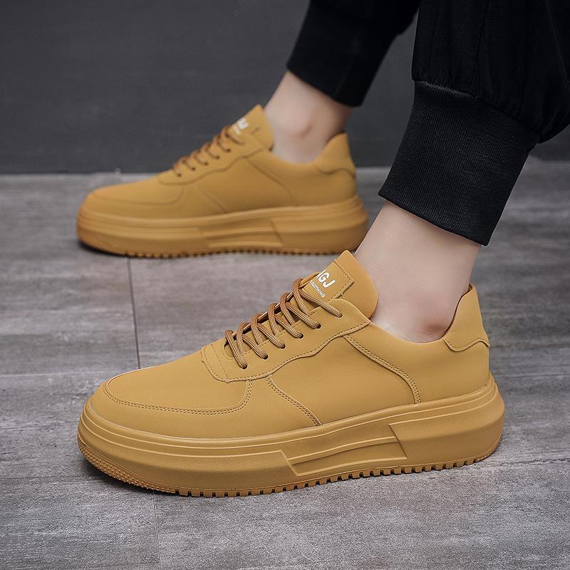 Niş retro spor ayakkabılar sonbahar ve kış yeni erkek ayakkabıları niş küçük beyaz ayakkabılar erkek Guochao kalın tabanlı sarı ayakkabılar Wenzhou spot