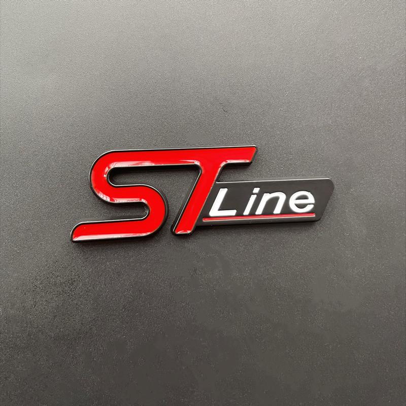 3D Metal Logo ST Line Emblem Car Trunk Badge For Ford Edge Puma Kuga Mondeo Fiesta Ecosport Focus ST Line Sticker Accessories