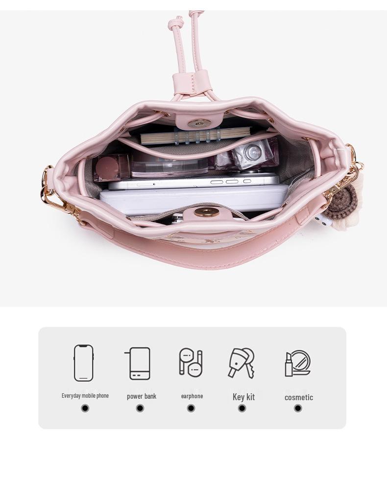 Spring/Summer 2026 Versatile Women's Bucket Handbags - High-End Single Shoulder Crossbody