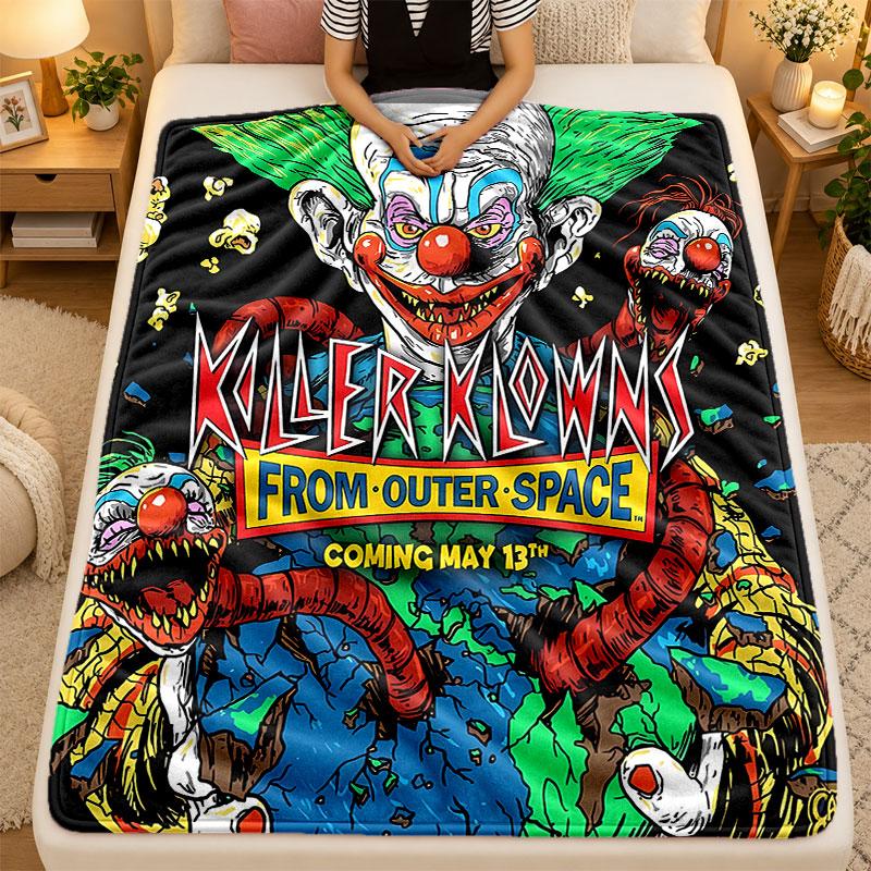 Flannel BlanketHorror Movies Warm Soft Throw Blanket for Indoor Sofa Bed Living Room Use
