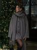 INS Spring Women's Elegant Knit Coat with Scarf