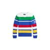 Polo Strickpullover FW24 Logo Gestreift Rundhals Langarm Color Block Kinder Oberteile Mehrfarbig CWPOSWEY6820579-999