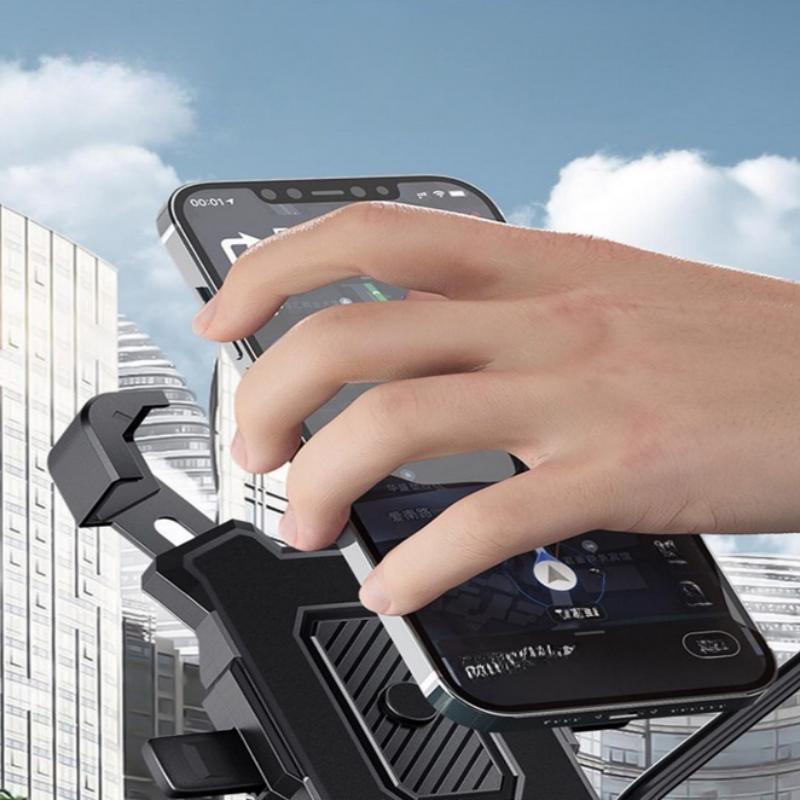 Phone Holder 360 Degree Rotating Mobile Phone Stand Shockproof Motorcycle Phone Mount Adjustable for 4.8-6.8 Inch Smart Phone