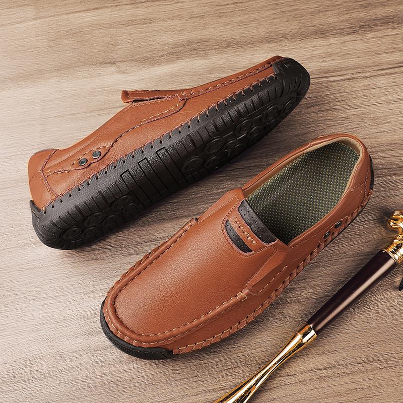 Herren Echte Leder Freizeitschuhe Atmungsaktive Mokassins Herren Business Flats Schuhe Fahrschuhe Herren Mokassin