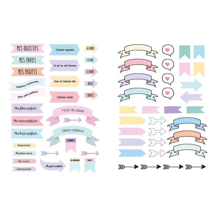 Rub'on stickers pour planner - ARTEMIO - 2 planches - Multicolore - Adultes & Enfants - 40 motifs