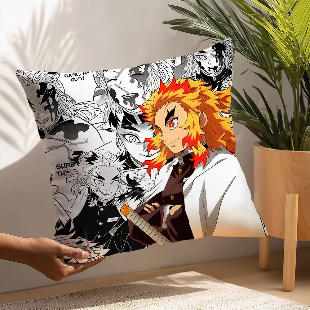D-Demon S-Slayer Pillow Case Plush Fabric Soft  Pillowcase Double Sided Print Cushion Cover Household Gifts