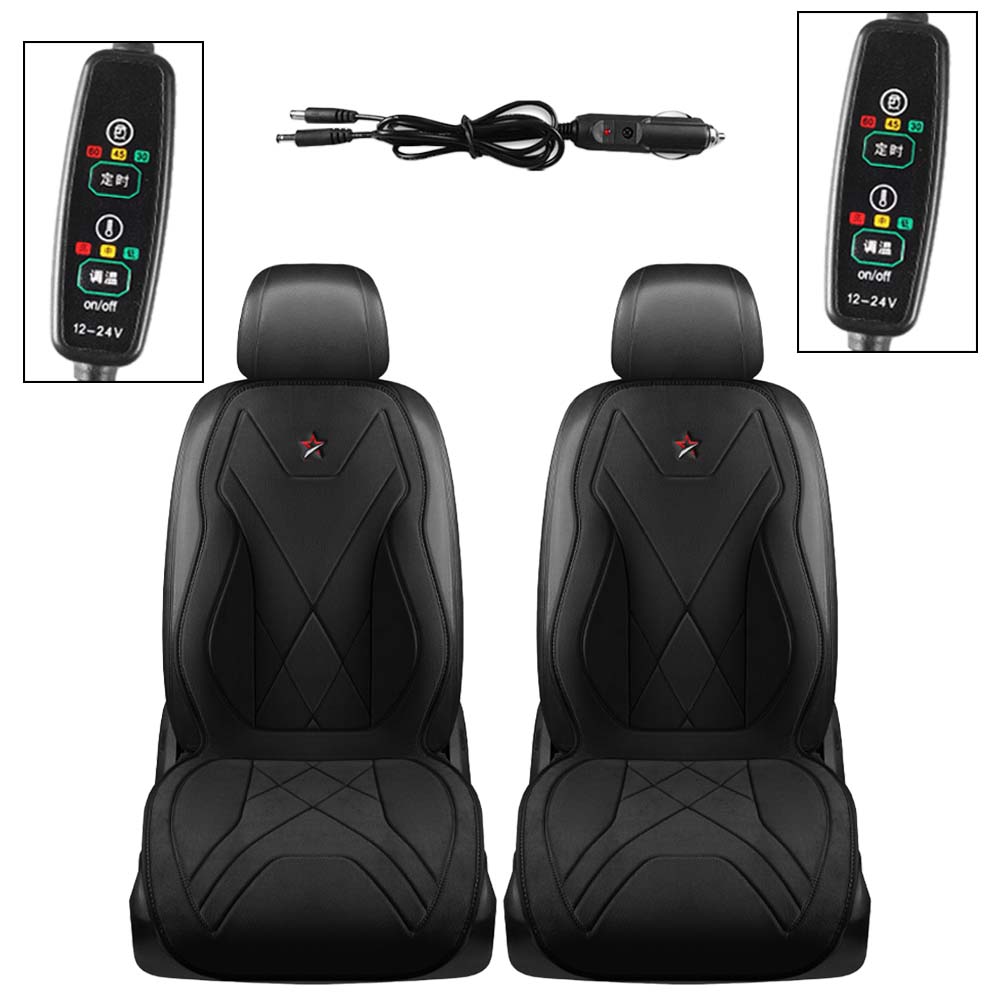 Car Seat Heater 12V/24V Universal Fast Thicken Heated Car Seat Cushion Cover Electric Heater Winter Warmer Heating Pad
