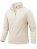 [TACVASEN] Men's Loungewear, Fleece-lined, Plain Sweatshirt, Thermal Underwear, Half-Zip, Fleece, Hiking, Simple, Layering, Stylish, Long Sleeve, Wint
