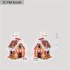 2D Flat Candy House Dangle Earrings, Lightweight Acrylic Material, Suitable for Women, Ideal for Party Gifts, Jewelry, and Christmas Gifts.