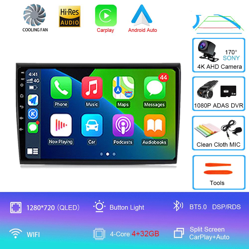 For Fiat Bravo 2007 2008 2009 2010 2011 2012 Car Radio Android 14 Navigation Multimedia Player GPS WiFi+4G DSP BT Carplay Auto