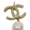 Chanel B12A Gold Plated Rhinestone CC Logos Pearl Earrings Earring goldUsed