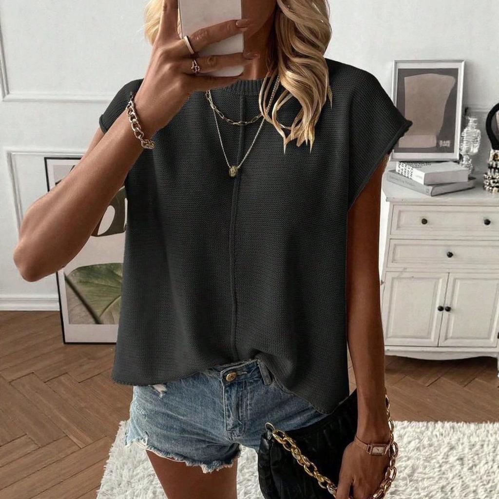 2026 Women's Summer New Arrivals: European & American Fashion Casual Round Neck Tops & Sweaters