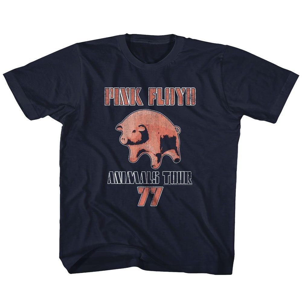 Kids Pink Floyd Animals Tour 1977 Navy Music Band T-shirt Tops Tees Men's Women's Unisex