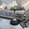 White Round Coffee Table w/ Golden Base - Modern Minimalist Side Table, No Assembly. Sturdy for Living Room, Office & More