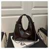 Vintage Solid Color PU Leather Shoulder Bag Versatile Chain Cross Body Bag Commuting Casual Women's Handbag Daily