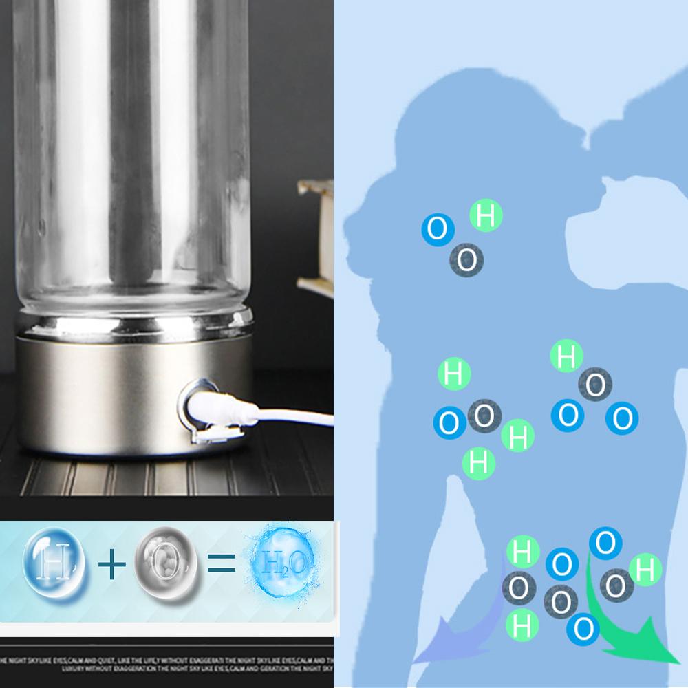 Produs de ionizator/generator de pahare de apa bogata in hidrogen de calitate din titan japonez Super-antioxidanti Sticla de hidrogen ORP 420 ml