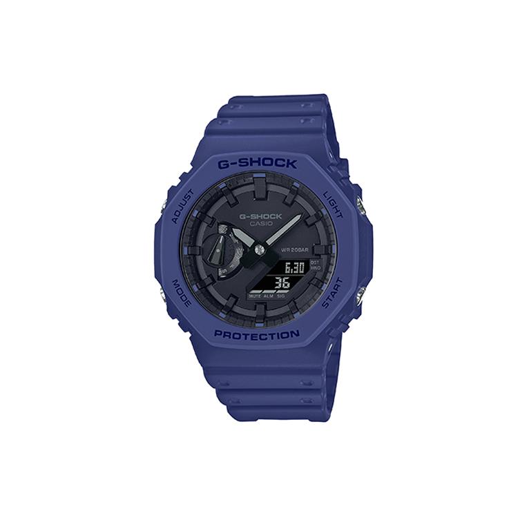 CASIO Unisex Liquid Crystal/Analog Dual Display Series Blue Watch GA-2100-2APR GA-2100-2APR Marine Blue Strap