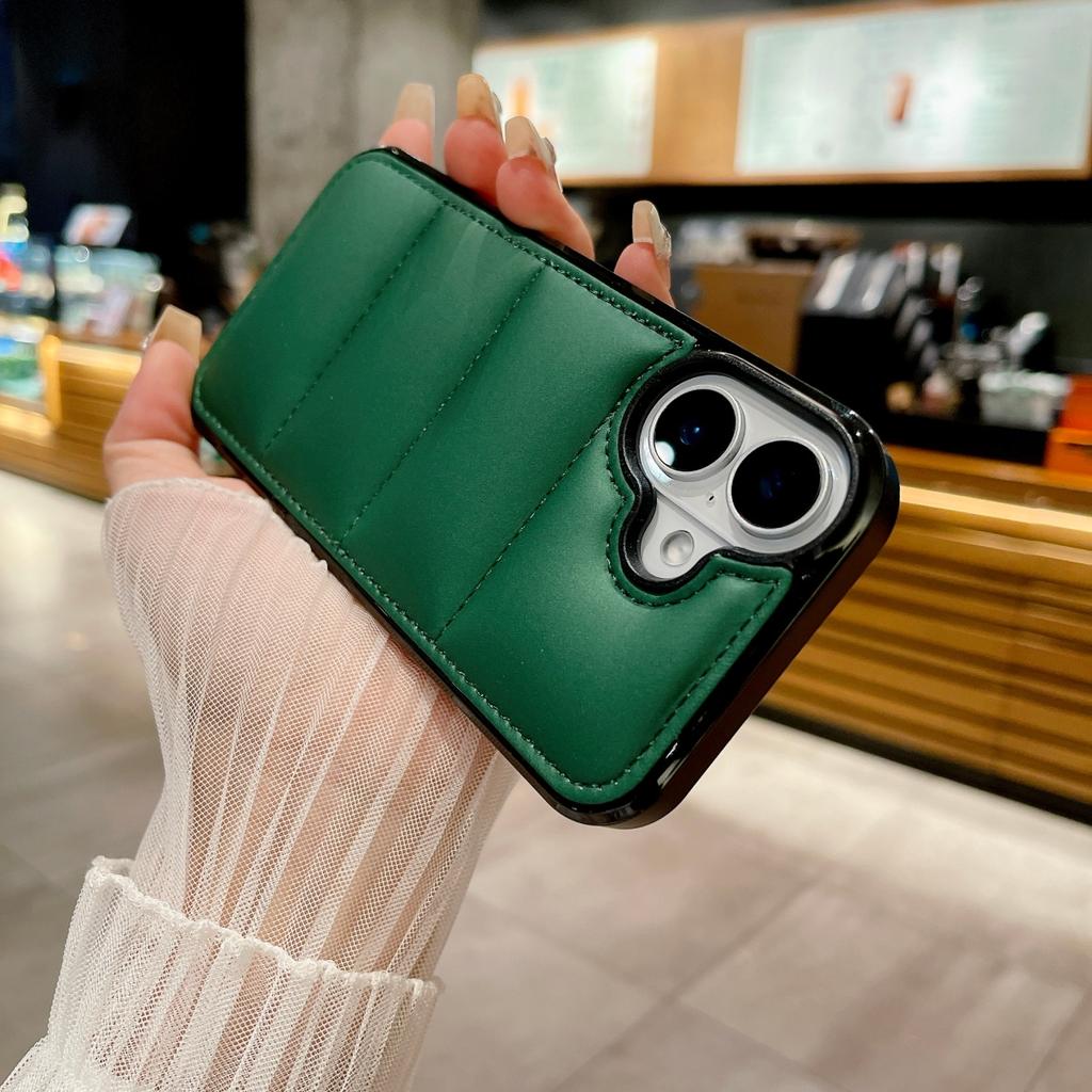 Winter Warm Down Jacket The Puffer Case For iPhone 17Air 17 16 15 14 13 12 11 Pro Max Plus Soft Fabric Shockproof Bumper Cover