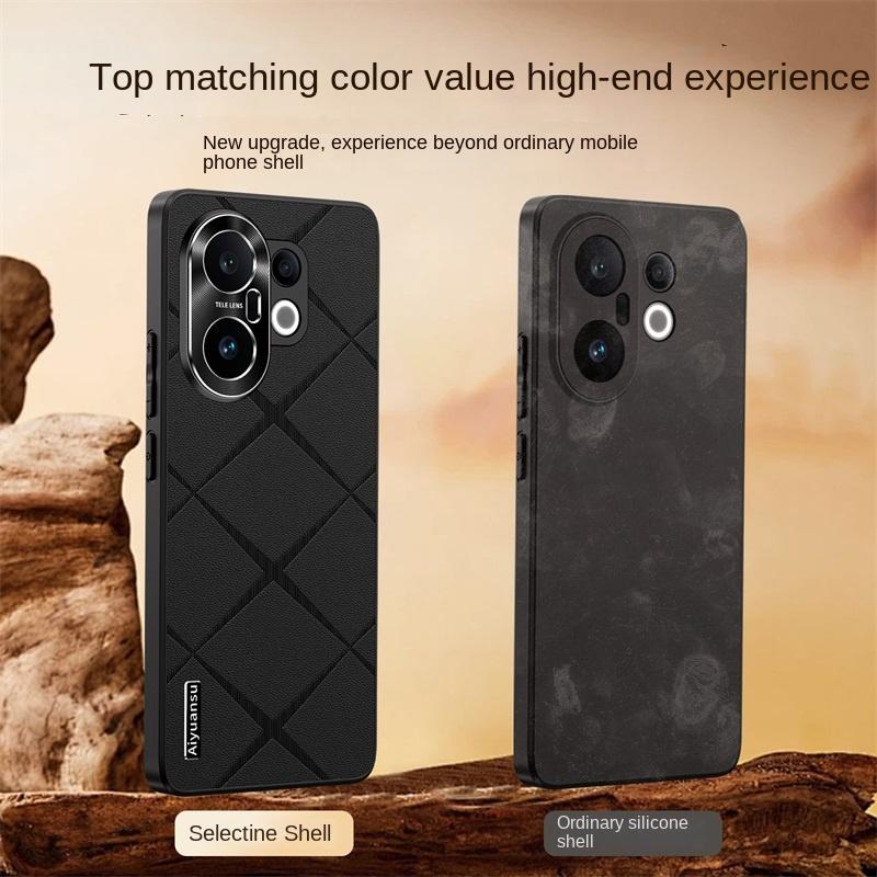For VIVO S30 S30 Pro high-luxury vegan leather metal lens protection anti-drop and anti-fingerprint phone case